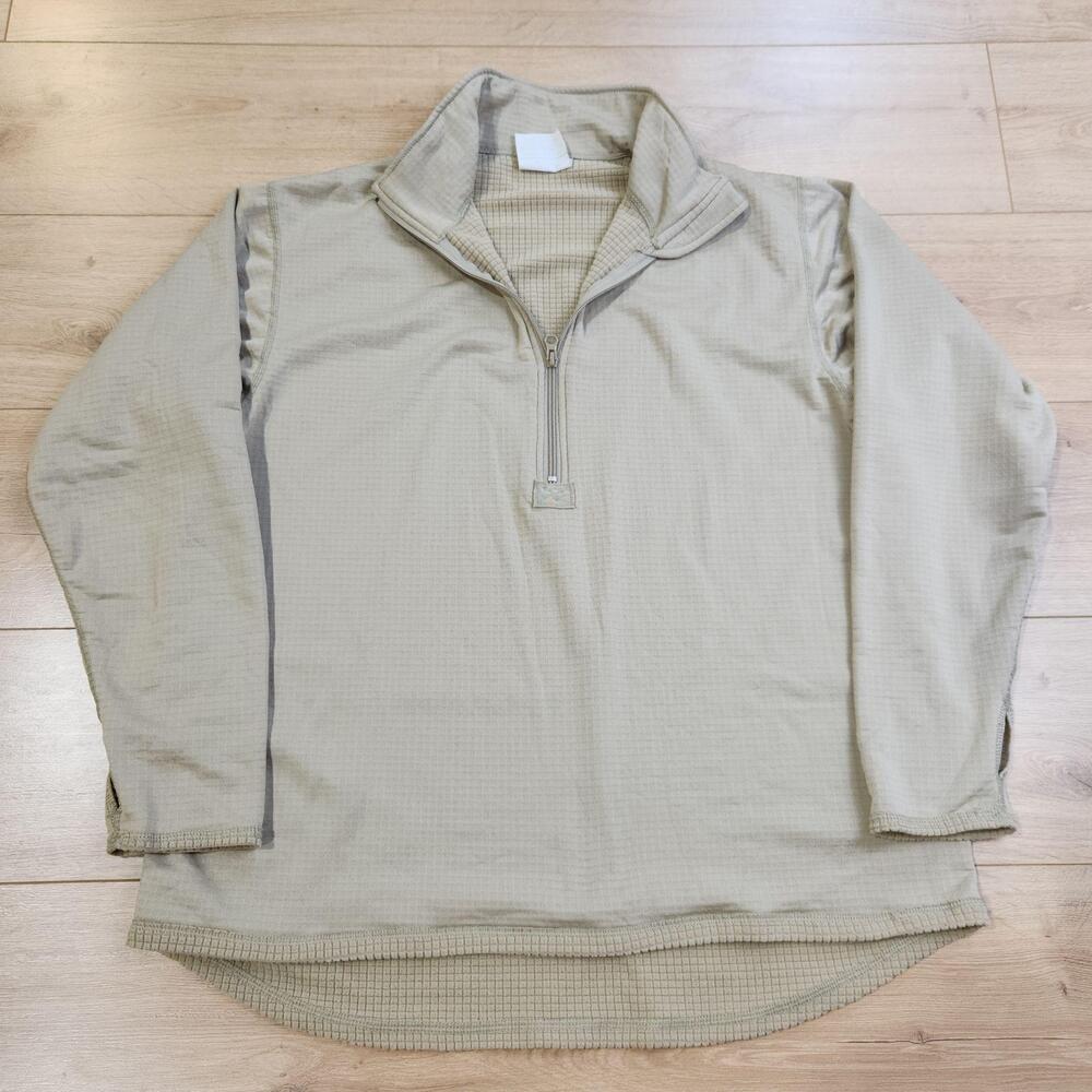 Polartec Pullover Mens XL Beige Long Sleeve 1/4 Zip Cold Weather Gen III Army